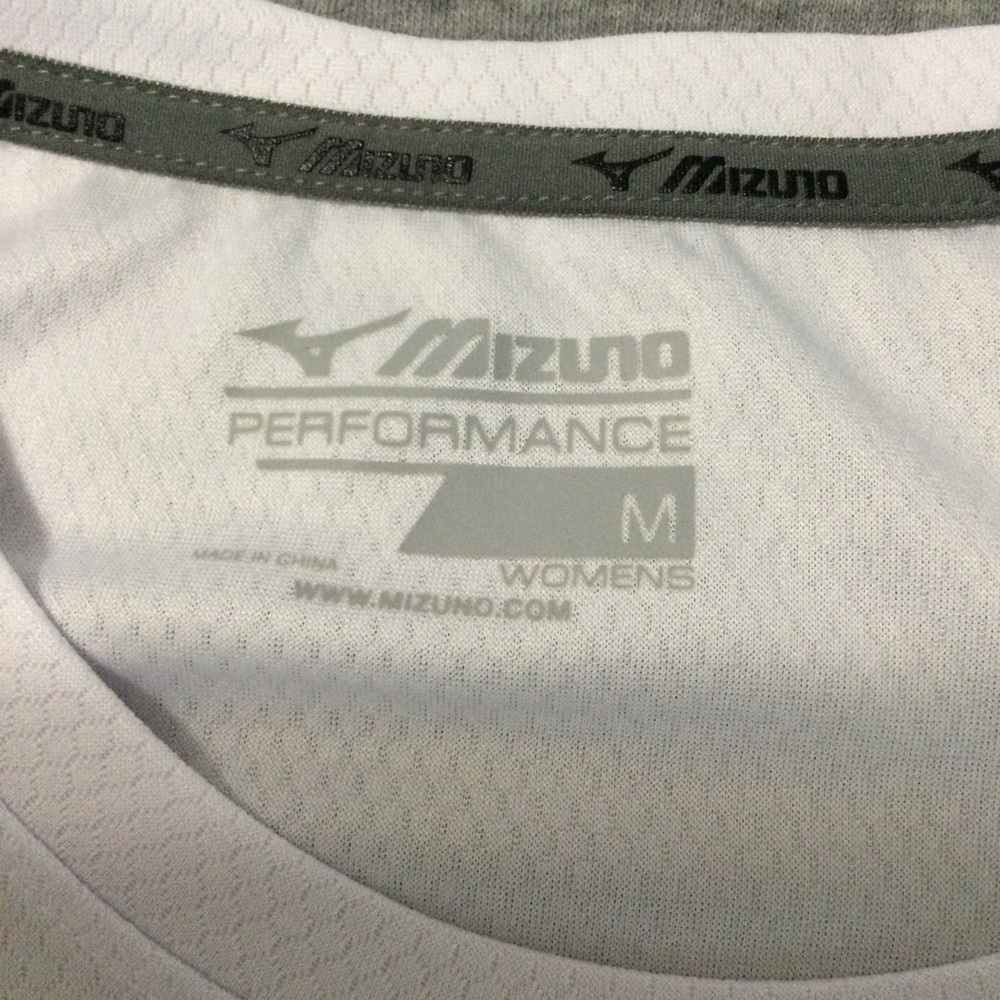 Mizuno Womens Performance Crew Neck Jersey Wht/Gray Size M - Picture 2 of 8